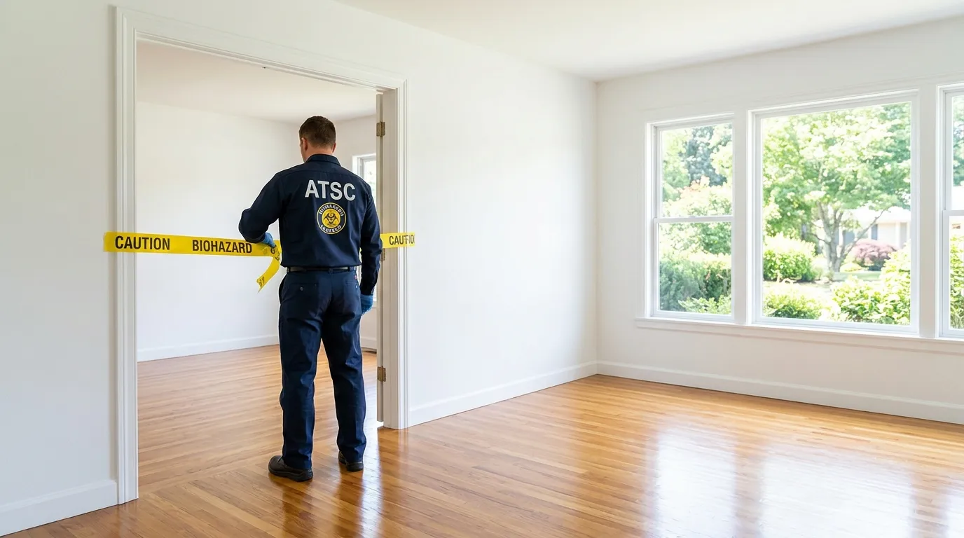 Certified biohazard cleanup crew performing Decomposition Cleanup in East Hanover